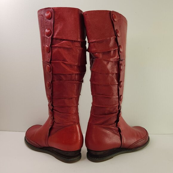Miz Mooz Red Pearson Red High Button Boots (7.5 US - Picture 1 of 10